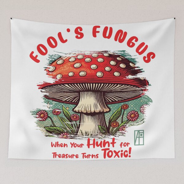 Item preview, MUSHROOMS - Fool's Fungus: When Your Hunt for Treasure Turns Toxic! - Mushroom Hunter -Toadstool designed and sold by ArtProjectShop.