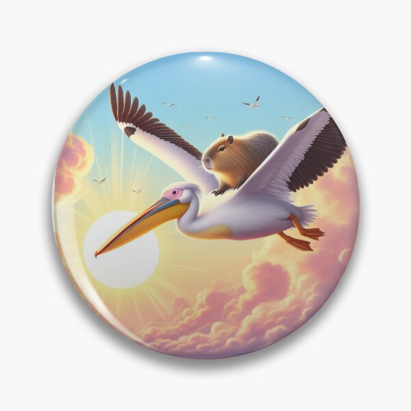 Item preview, Capy and Pelican-Rising Sun4 designed and sold by Capybara Art Lover.