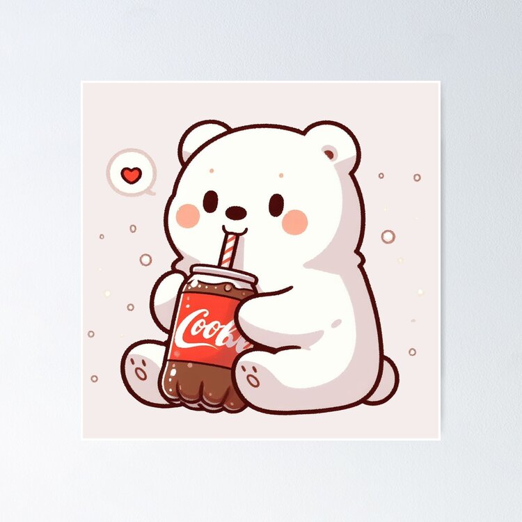 Polar Bear Drinking Coke Soda Duffle Bag