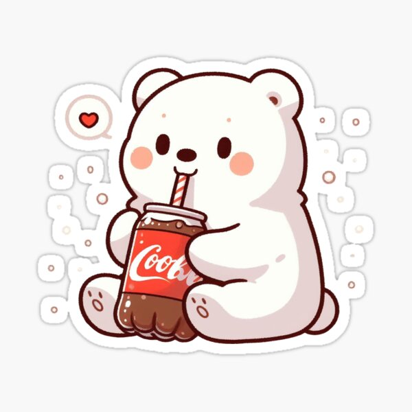 Vista previa del artículo con la obra «Oso polar bebiendo refresco de cola», diseñado y vendido por LemuellTrends.