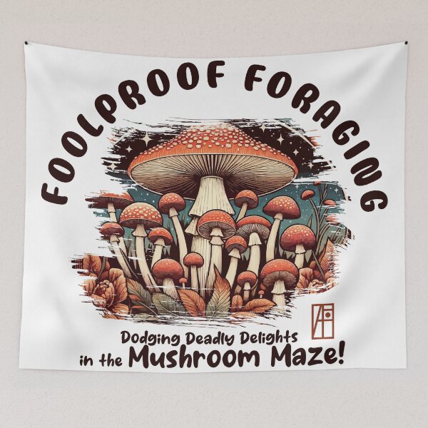 Item preview, MUSHROOMS - Foolproof Foraging: Dodging Deadly Delights in the Mushroom Maze! - Toadstool - Mushroom Hunter designed and sold by ArtProjectShop.