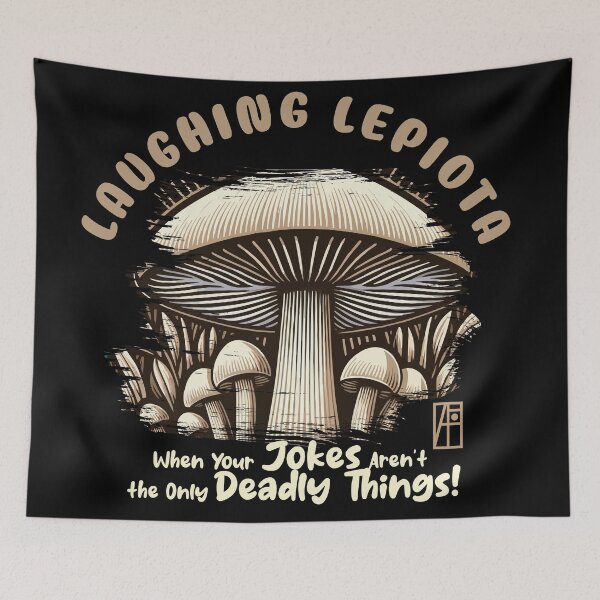 Item preview, MUSHROOMS - Laughing Lepiota: When Your Jokes Aren't the Only Deadly Things! - Mushroom Forager -Toadstool designed and sold by ArtProjectShop.