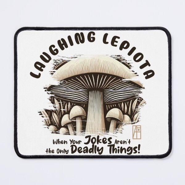 Item preview, MUSHROOMS - Laughing Lepiota: When Your Jokes Aren't the Only Deadly Things! - Mushroom Hunter -Toadstool designed and sold by ArtProjectShop.