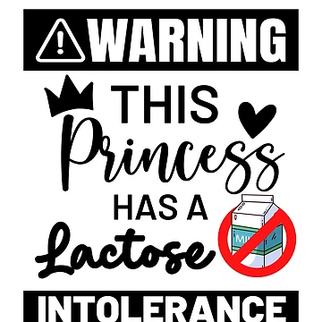 Imagen de la obra Warning Sign Girls Lactose Free Princess Lactose Intolerance Gear de DynamicDesign