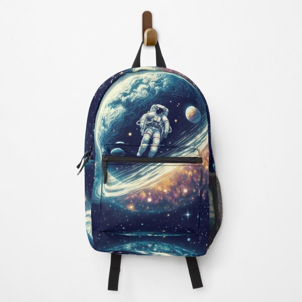 Item preview, An Astronaut Floating Beautifully in the Bright Galaxy with the Moon as his Background and the Firely Sun Behind designed and sold by erkabees.