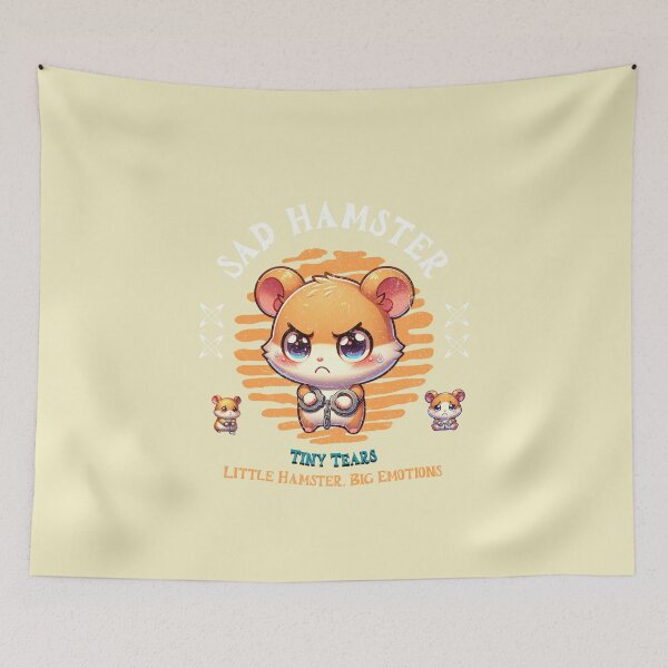 Item preview, Sad Hamster with Handcuffs Cartoon Design designed and sold by IdeasDream.