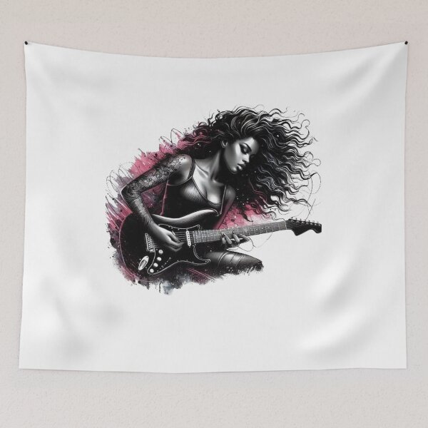 Item preview, “Electric Harmonies: The Guitarist and his Bewitching Riffs” designed and sold by CHRIST5000.