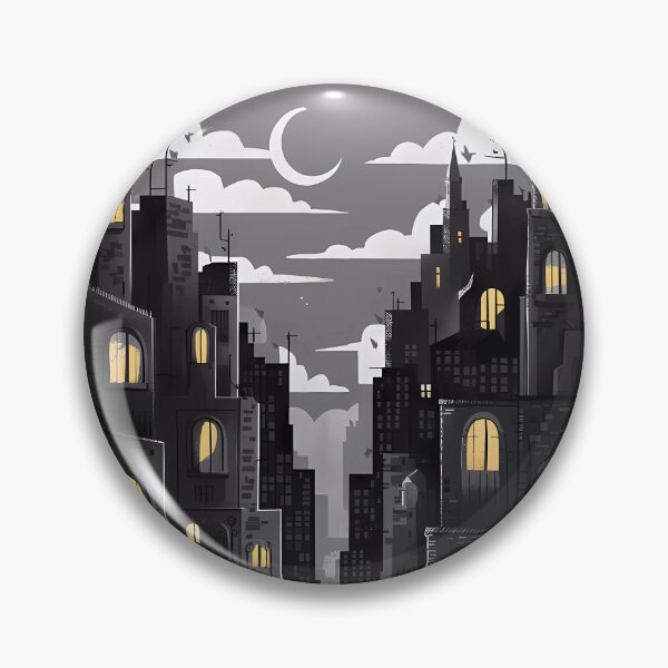 Item preview, Big City Sleepless Nights Skyscraper Moon Illustration Dark designed and sold by WatermelonPink.