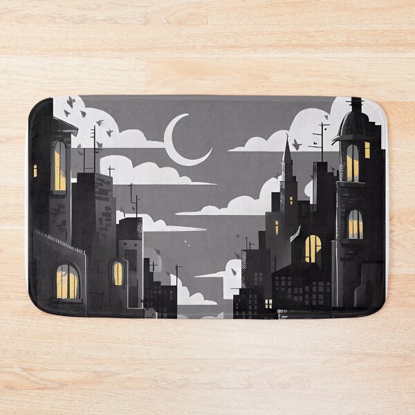 Item preview, Big City Sleepless Nights Skyscraper Moon Illustration Dark designed and sold by WatermelonPink.