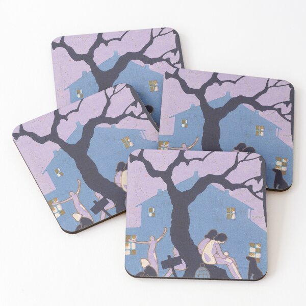 Item preview, Children Seated beneath a Tree, Japanese Vintage Postcard designed and sold by gliyj.