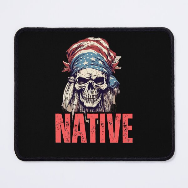 Item preview, Native American Headpiece Native American Skull american Flag  designed and sold by smartrocket.