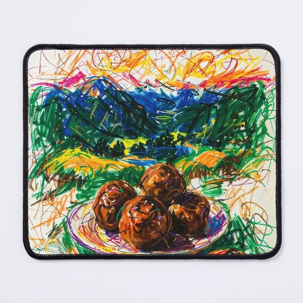 Item preview, Abstract Swedish Artwork - Mountains & Meatballs and Cinnamon Buns designed and sold by feether-store.