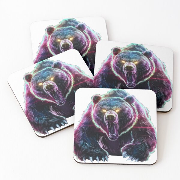 Item preview, Neon Glowing Grizzly Bear designed and sold by PlanetMarker.