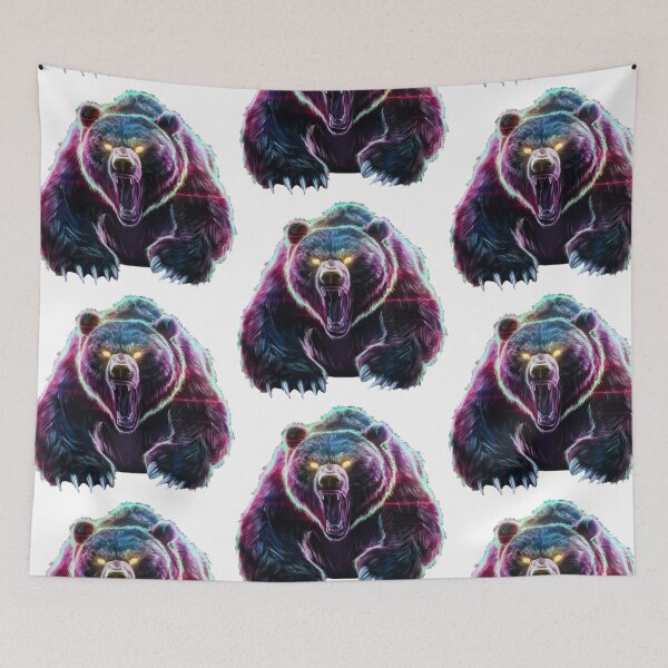 Item preview, Neon Glowing Grizzly Bear designed and sold by PlanetMarker.