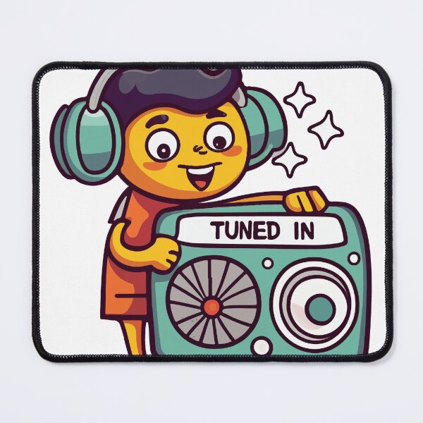 Item preview, Tuned In - Cartoon Radio Operator Sticker designed and sold by NiftyWrx.