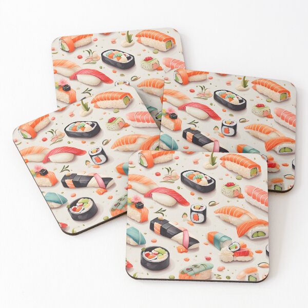 Item preview, Retro Seamless Sushi Pattern designed and sold by MKsArtDesigns.