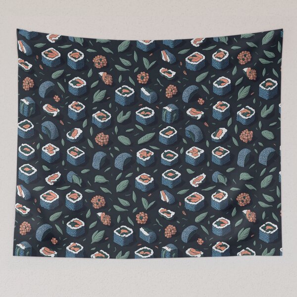 Item preview, Floral Sushi Pattern designed and sold by MKsArtDesigns.