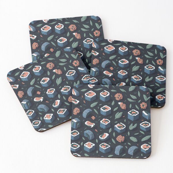 Item preview, Floral Sushi Pattern designed and sold by MKsArtDesigns.