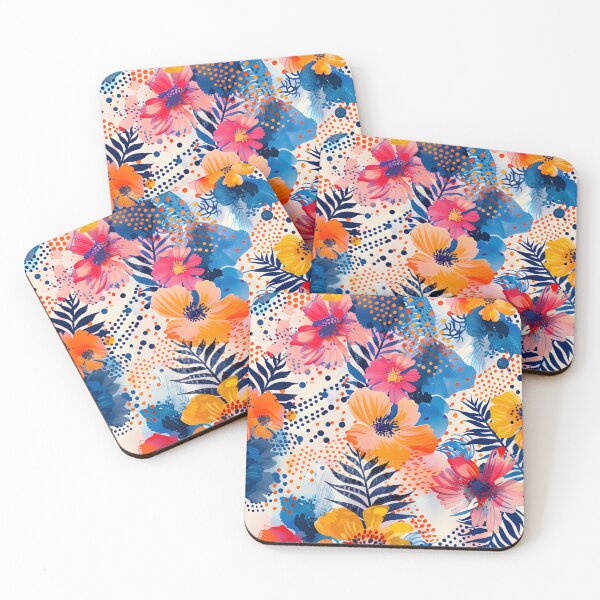Item preview, Colorful Flowers With Dot Abstraction designed and sold by xiao xuans.