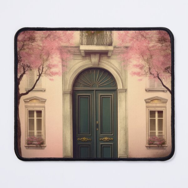 Item preview, Paris Door. Old Door. Cute Vintage House. Green Door. Old Door and Blooming Tree designed and sold by maxa0109.