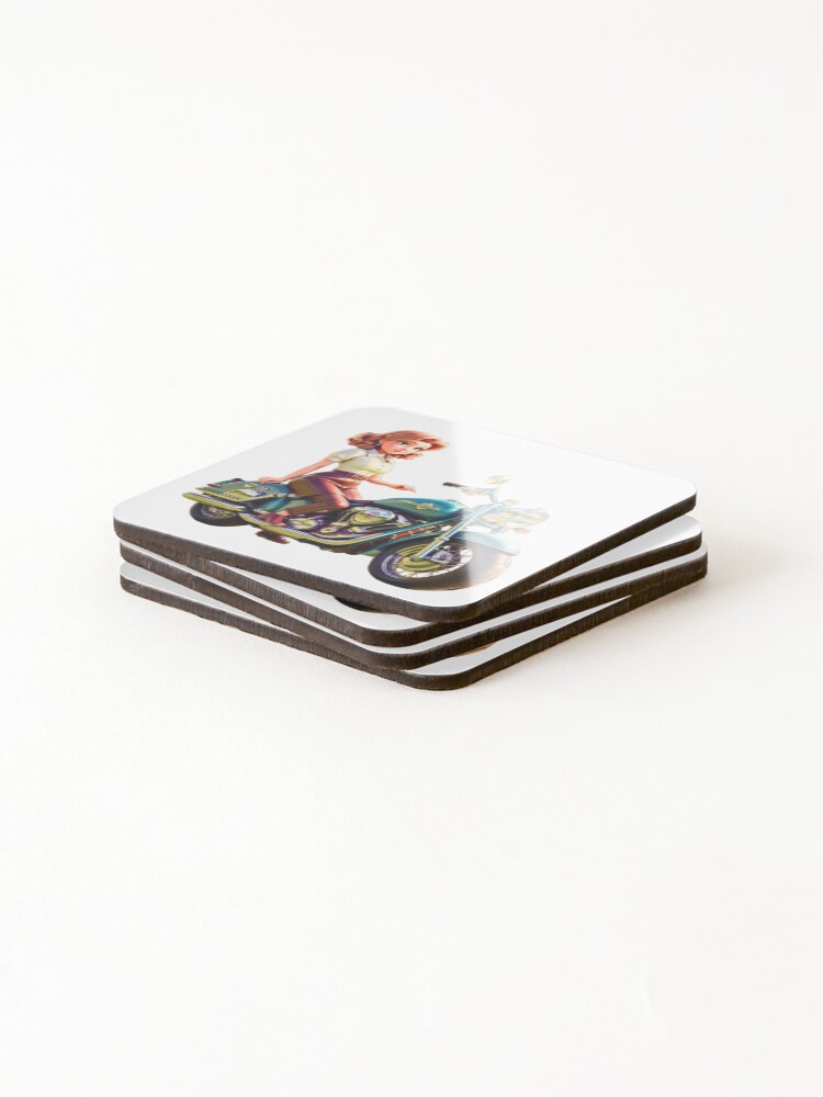 Thumbnail 4 of 5, Coasters (Set of 4), Empowered Lady Rider designed and sold by RvinJo8.