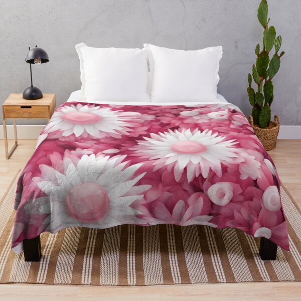Artikelvorschau, Rosa und weißes Blumenblütenmuster entworfen und verkauft von NingningS.