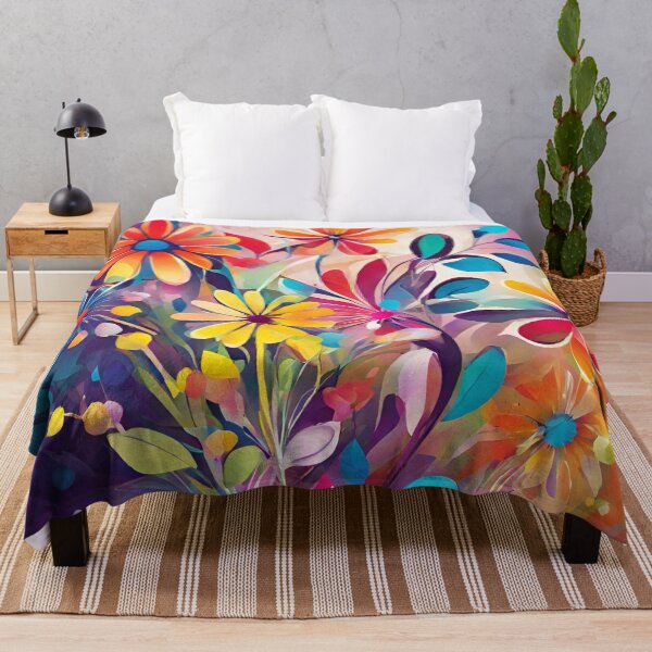 Item preview, Abstract colourful pattern, flower blooms designed and sold by NingningS.