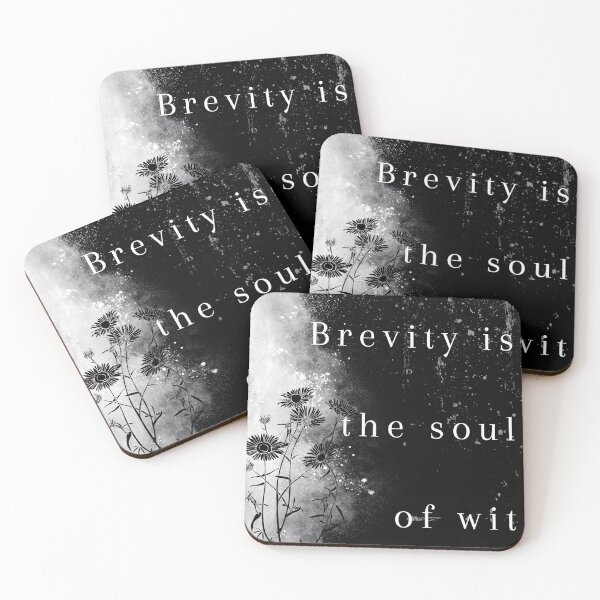 Item preview, Shakespeare's Brevity the soul of wit quote, flowers designed and sold by TheWriteHand.