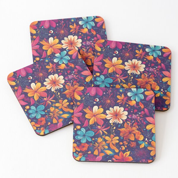 Item preview, Abstract colourful pattern, flower blooms designed and sold by NingningS.
