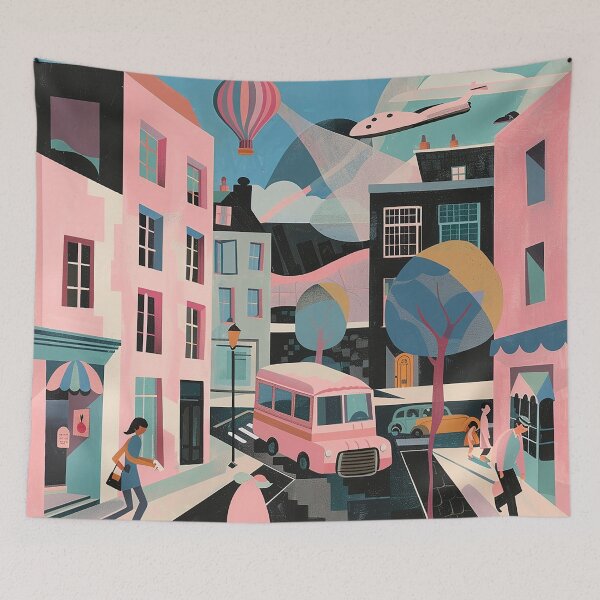Item preview, Colorfull Cityscape Illustration designed and sold by nomiraclehere.