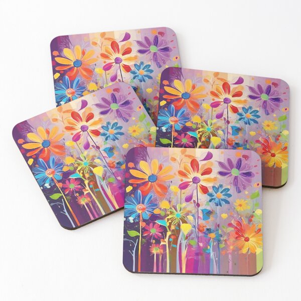 Item preview, A beautiful abstract pattern, Colourful flower blooms designed and sold by NingningS.