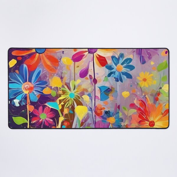 Item preview, A beautiful abstract pattern, Colourful flower blooms designed and sold by NingningS.