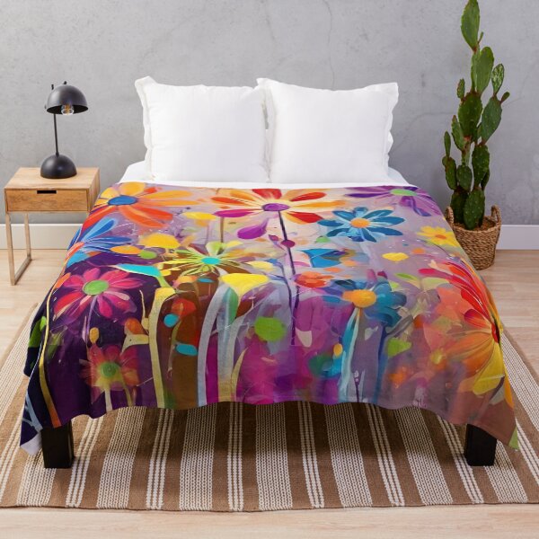 Item preview, A beautiful abstract pattern, Colourful flower blooms designed and sold by NingningS.