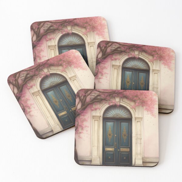 Item preview, Paris Door. Old Door. Vintage Door. Green Door. Blue Door. Old Door and Blooming Tree designed and sold by maxa0109.