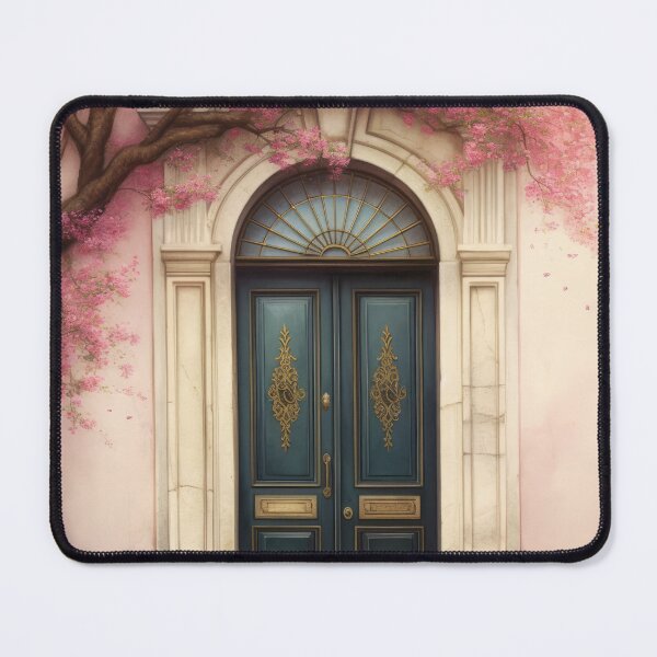 Item preview, Paris Door. Old Door. Vintage Door. Green Door. Blue Door. Old Door and Blooming Tree designed and sold by maxa0109.