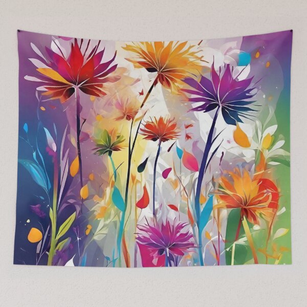 Item preview, Colourful abstract, flower blooms pattern designed and sold by NingningS.