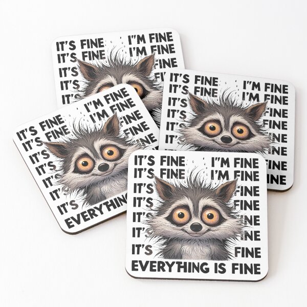 Item preview, Racoon Meme i'm fine designed and sold by Designowner.