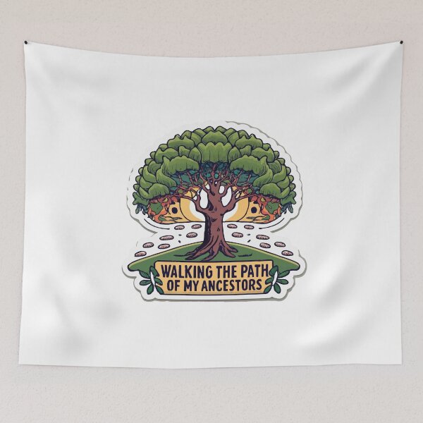 Item preview, Ancestral Path Tree Folk Art Design designed and sold by NiftyWrx.