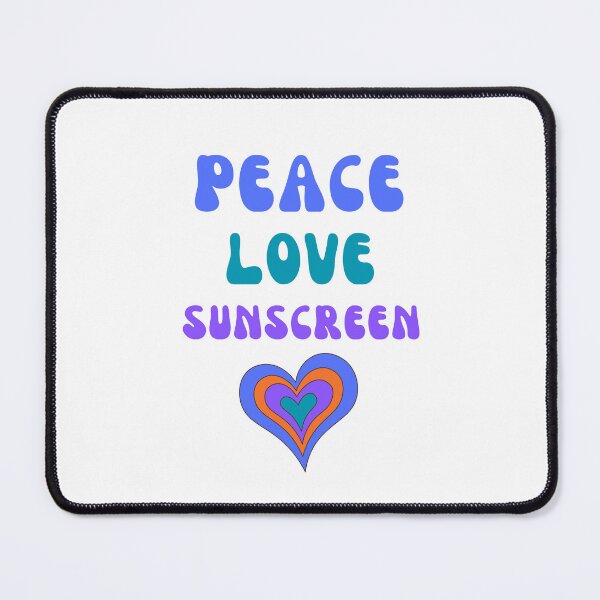 Item preview, Peace Love Sunscreen Purple Blue designed and sold by SunSamsStyle.