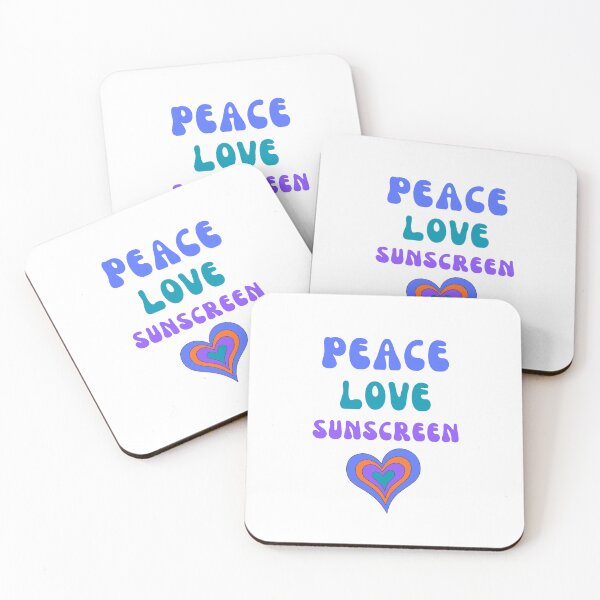 Item preview, Peace Love Sunscreen Purple Blue designed and sold by SunSamsStyle.