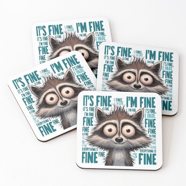 Item preview, Racoon Meme i'm fine its fine designed and sold by Designowner.