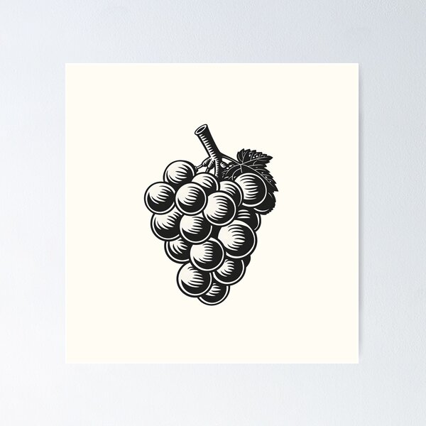 Item preview, Monochrome Harvest: The Grape Cluster designed and sold by unimuse.