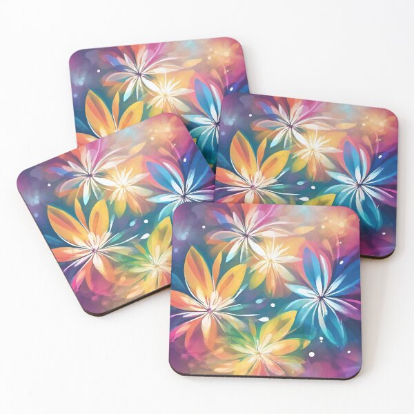 Item preview, Colourful flowers, abstract pattern designed and sold by NingningS.