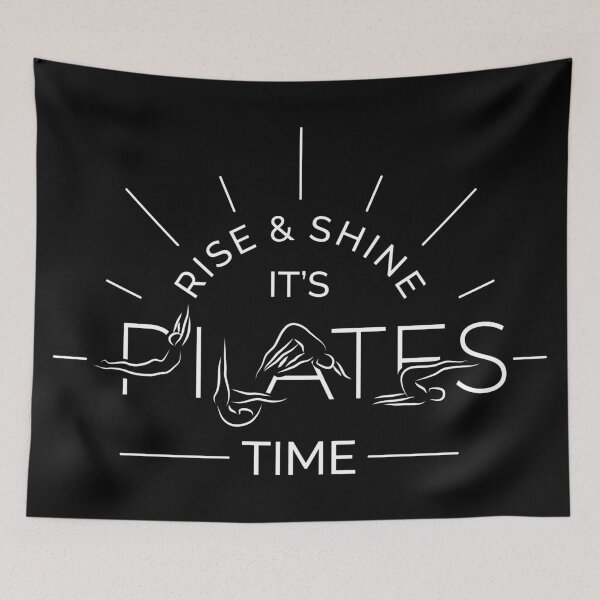 Item preview, RISE AND SHINE IT'S PILATES TIME IN WHITE  designed and sold by sashica.
