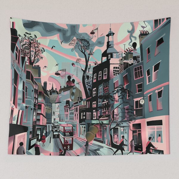 Item preview, Colorfull Cityscape Illustration designed and sold by nomiraclehere.