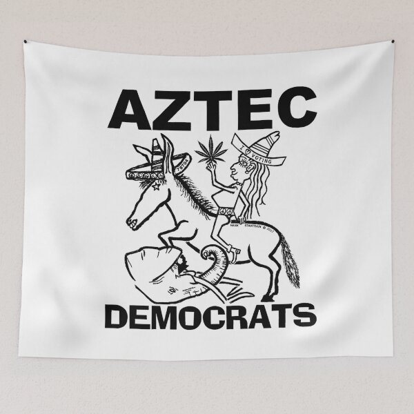 Item preview, AZTEC ~ DEMOCRATS ~ DONKEY TRAMPLING ELEPHANT ~ (V-4-51)  designed and sold by RodeoMalibu.