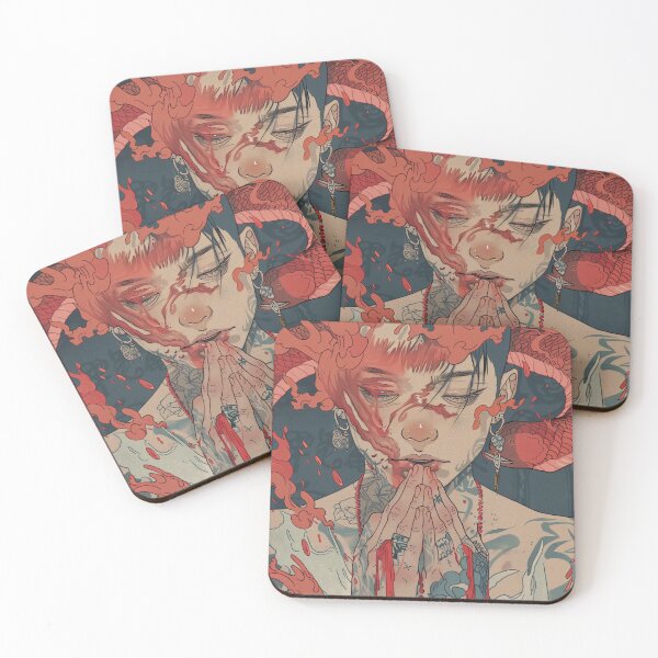 Item preview, Red Rebellion's Embrace: Anime-Inspired Illustration designed and sold by 33wolvesdesigns.