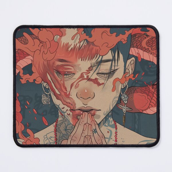 Item preview, Red Rebellion's Embrace: Anime-Inspired Illustration designed and sold by 33wolvesdesigns.