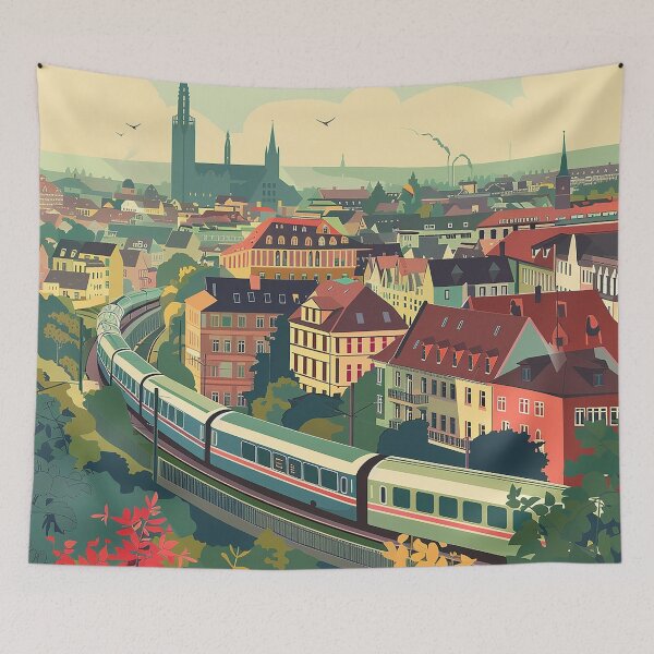Item preview, Colorfull Cityscape Illustration designed and sold by nomiraclehere.