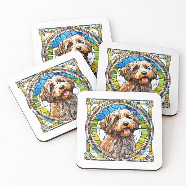 Item preview, Stained Glass Aussiedoodle designed and sold by Fredster1966.